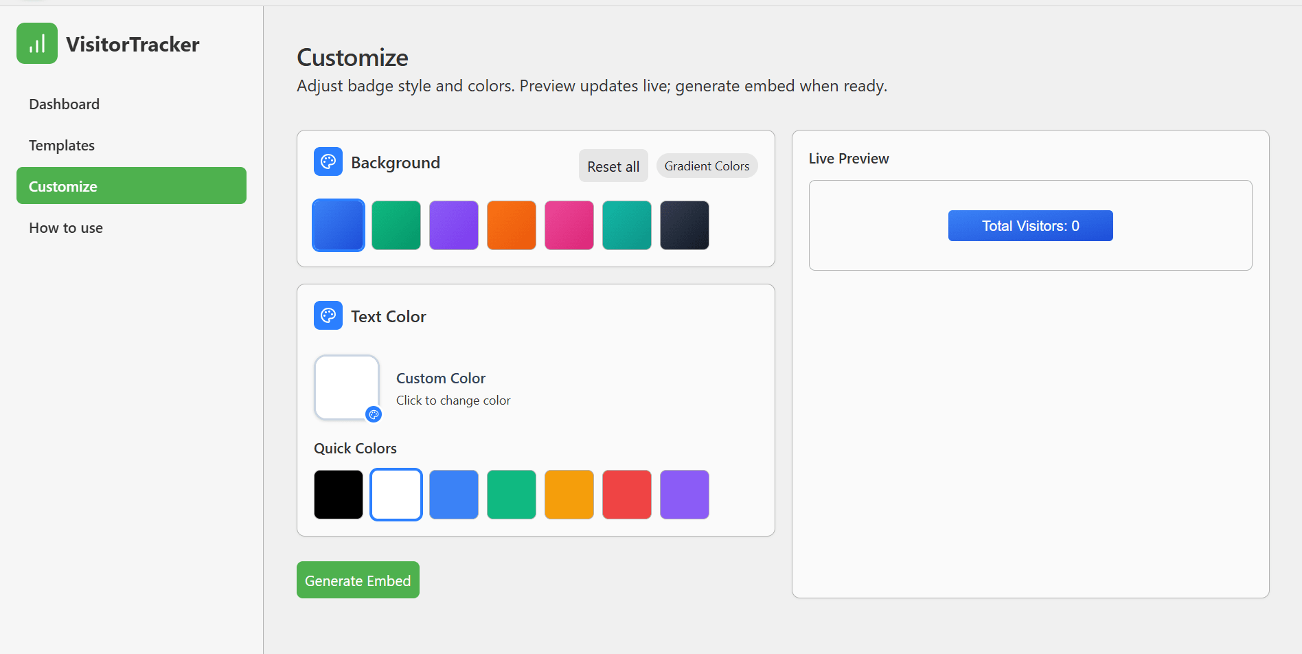 Visitor Tracking Banner
