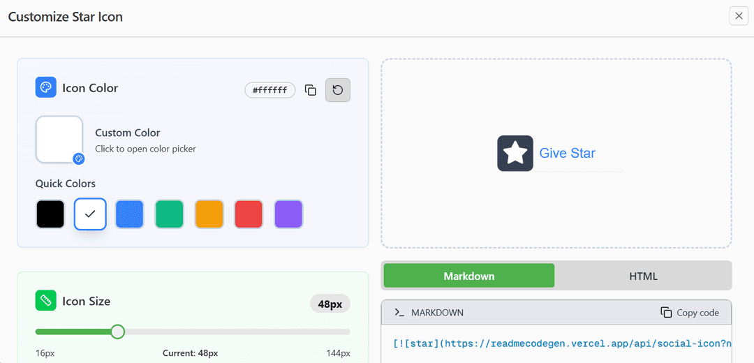 Customize SVG Social Icon Generator Color