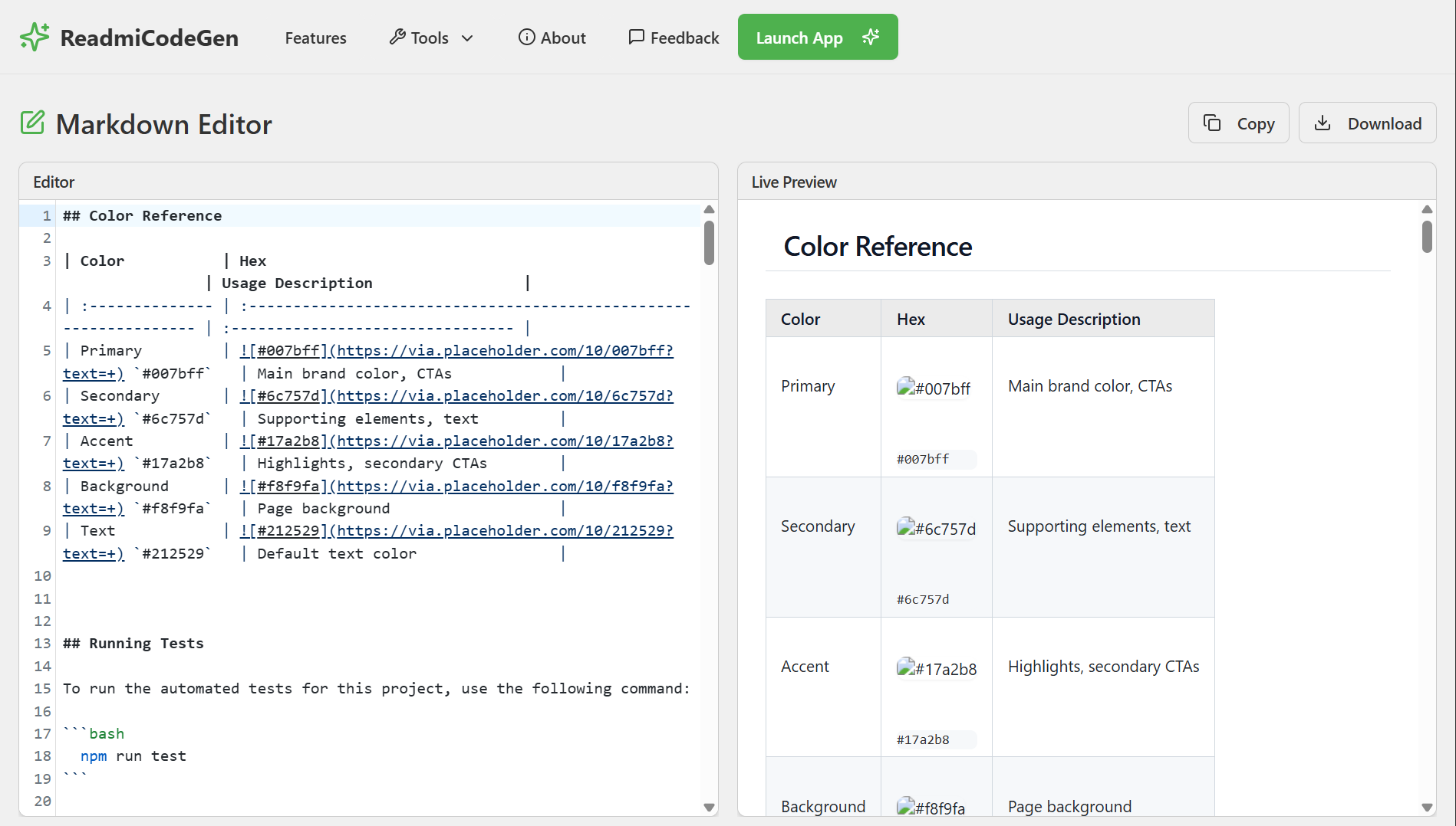 AI GitHub Profile README Generator screenshot